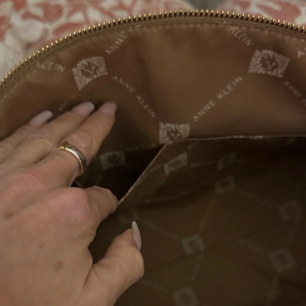 Anne Klein Tan Geometric Satchel
